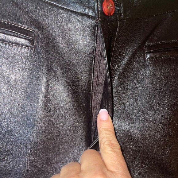 Cache Vintage Womens Pants Size Small Black Lamb Leather Pockets Casual - Picture 6 of 11